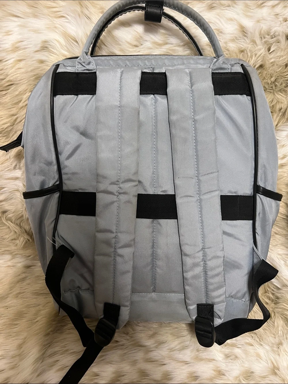 Vankean Backpack: Quilted Light Blue Backpack Tote for Women